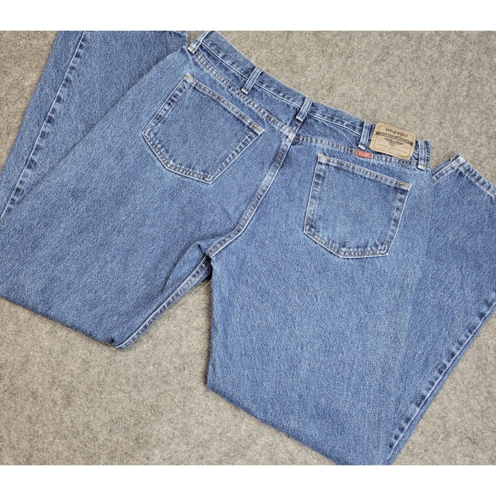 Wrangler Jeans Mens 38x34 Blue Premium Denim Y2K Regular Fit Streetwear Work